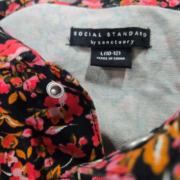 Social Standard by Sanctuary Girls 10/12 Cropped Denim Pink Fall Floral Jacket - Picture 12 of 12